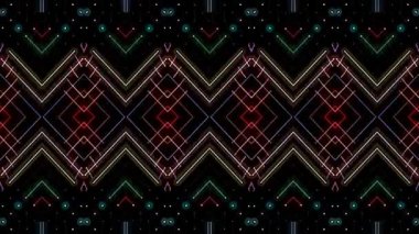 3D soyut parlak çizgiler, dalga, renkli, siyah arkaplan