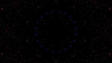 Soyut arka plan hareket eden çizgiler ve parlayan ışık noktaları. Çemberlerle canlandırma