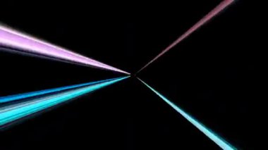 3D soyut parlak çizgiler, dalga, renkli, siyah arkaplan