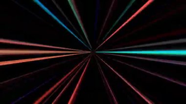 3D soyut parlak çizgiler, dalga, renkli, siyah arkaplan