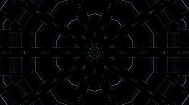 3D soyut parlak çizgiler, dalga, renkli, siyah arkaplan