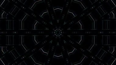 3D soyut parlak çizgiler, dalga, renkli, siyah arkaplan