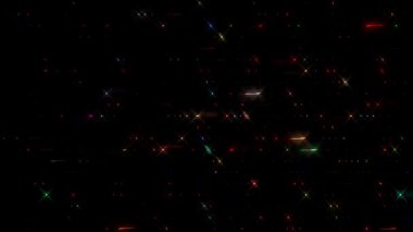 3D Abstract shining bright lines set wave, colorful,dots black background