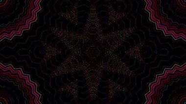 3D soyut parlak çizgiler, dalga, renkli, siyah arkaplan