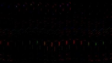 3D soyut parlak çizgiler, dalga, renkli, siyah arkaplan