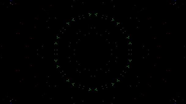 Abstraktní Pozadí Pohybující Pruhy Zářící Světlými Tečkami Animace Kruhy — Stock video