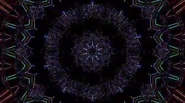 Soyut arka plan hareket eden çizgiler ve parlayan ışık noktaları. Çemberlerle canlandırma