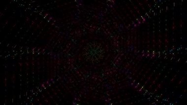 Soyut arka plan hareket eden çizgiler ve parlayan ışık noktaları. Çemberlerle canlandırma