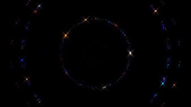 Soyut arka plan hareket eden çizgiler ve parlayan ışık noktaları. Çemberlerle canlandırma