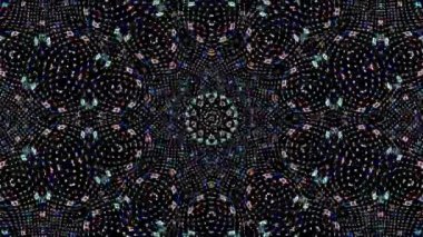 3D Animated digital abstract. Colorful curved and circular lines on black background, seamless loop