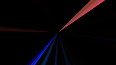 3D soyut parlak çizgiler, dalga, renkli, siyah arkaplan