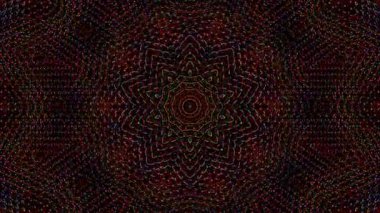 3D Animated digital abstract. Colorful curved and circular lines on black background, seamless loop