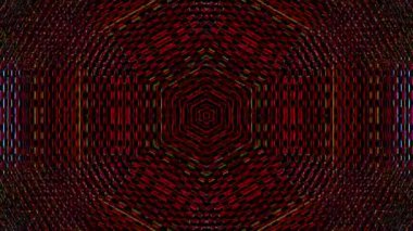 3D Animated digital abstract. Colorful curved and circular lines on black background, seamless loop