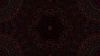 3D Animated digital abstract. Colorful curved and circular lines on black background, seamless loop