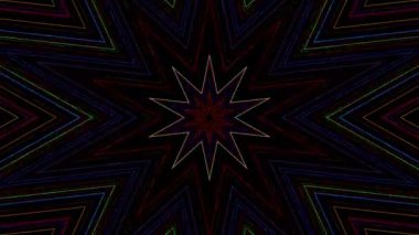 3D soyut parlak çizgiler, dalga, renkli, siyah arkaplan