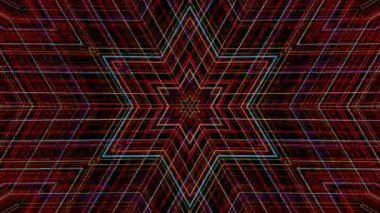 3D soyut parlak çizgiler, dalga, renkli, siyah arkaplan