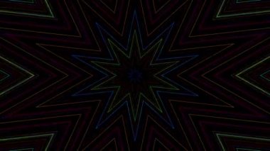 3D soyut parlak çizgiler, dalga, renkli, siyah arkaplan