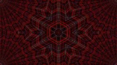 3D Animated digital abstract. Colorful curved and circular lines on black background, seamless loop