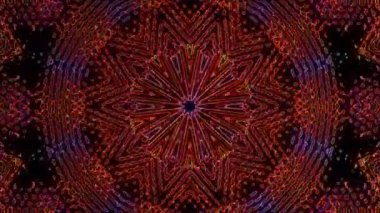 3D Animated digital abstract. Colorful curved and circular lines on black background, seamless loop