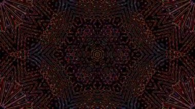 3D Animated digital abstract. Colorful curved and circular lines on black background, seamless loop