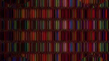 3D soyut parlak çizgiler, dalga, renkli, siyah arkaplan