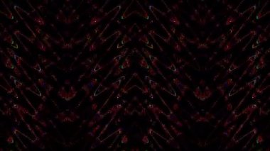 3D soyut parlak çizgiler, dalga, renkli, siyah arkaplan