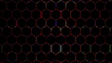 3D soyut parlak çizgiler, dalga, renkli, siyah arkaplan