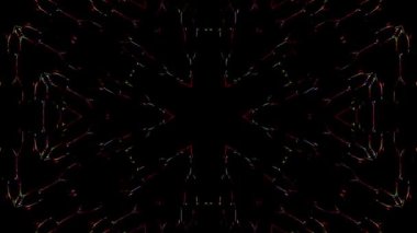 3D soyut parlak çizgiler, dalga, renkli, siyah arkaplan