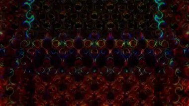 3D soyut parlak çizgiler, dalga, renkli, siyah arkaplan