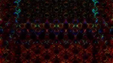 3D soyut parlak çizgiler, dalga, renkli, siyah arkaplan