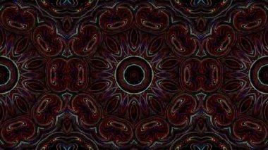 Soyut Kaleydoskop deseni tam renklerle. Sihirli mandala. 4k
