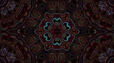 Parlayan güzel soyut bir kaleydoskop, ince hareketleri düzenleyen parlak bir ışık.