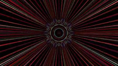 3D soyut parlak çizgiler, dalga, renkli, siyah arkaplan