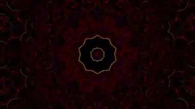 Soyut Kaleydoskop deseni tam renklerle. Sihirli mandala. 4k