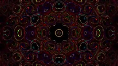 Soyut Kaleydoskop deseni tam renklerle. Sihirli mandala. 4k