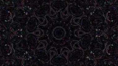 Soyut Kaleydoskop deseni tam renklerle. Sihirli mandala. 4k