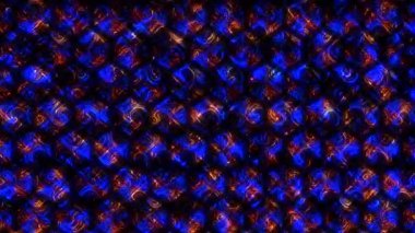 3D soyut parlak çizgiler, dalga, renkli, siyah arkaplan