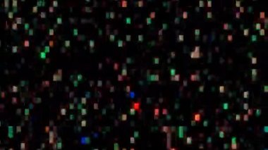 3D shining bright dots set colorful line wave motion, on black background