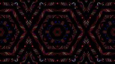 Soyut Kaleydoskop deseni tam renklerle. Sihirli mandala. 4k