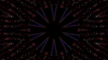 3D soyut parlak çizgiler, dalga, renkli, siyah arkaplan