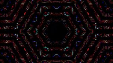 Soyut Kaleydoskop deseni tam renklerle. Sihirli mandala. 4k