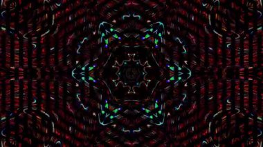 Soyut Kaleydoskop deseni tam renklerle. Sihirli mandala. 4k
