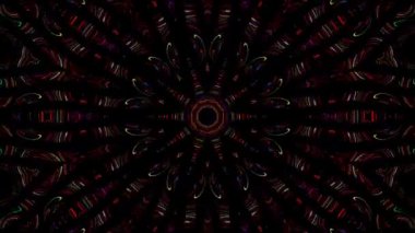 Soyut Kaleydoskop deseni tam renklerle. Sihirli mandala. 4k