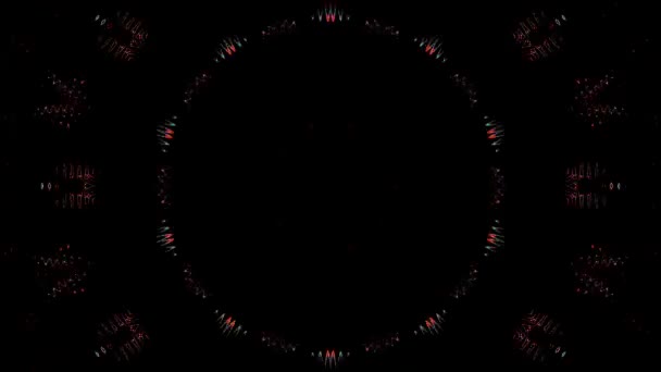 抽象的な背景移動縞と輝く光ドットで点滅します 円のアニメーション — ストック動画