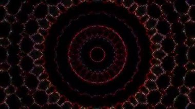 3D Animated digital abstract. Colorful curved and circular lines on black background, seamless loop