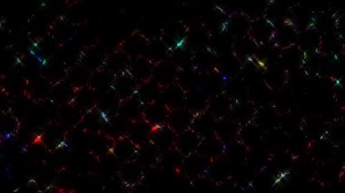 3D soyut parlak çizgiler, dalga, renkli, siyah arkaplan