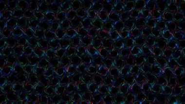 3D soyut parlak çizgiler, dalga, renkli, siyah arkaplan