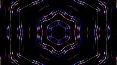 soyut çizgiler merkezde parlayan renkli ışık, siyah arkaplan