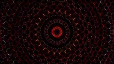 3D Animated digital abstract. Colorful curved and circular lines on black background, seamless loop