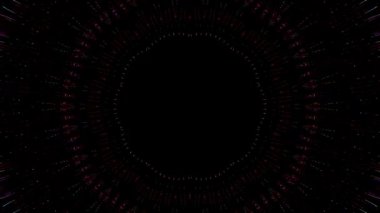 3D Animated digital abstract. Colorful curved and circular lines on black background, seamless loop